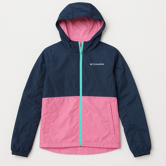 Columbia Other - Columbia Blue and Pink Hooded Jacket